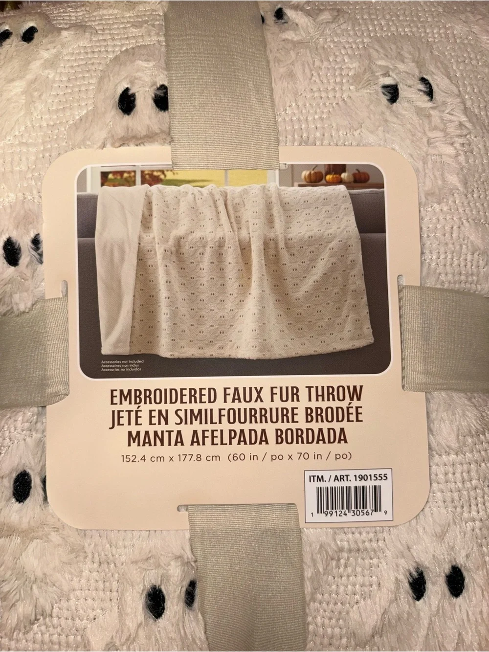 Viral Costco Halloween Embroidered Faux Fur Throw Blanket